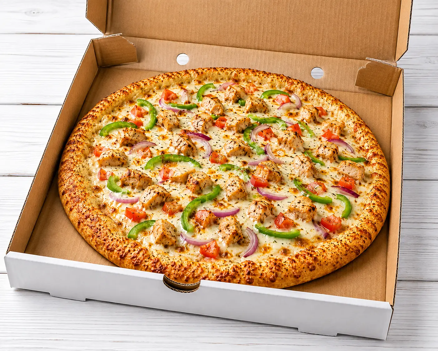 Fresh pizza spread served at Calzone Express in Shawnessy, Calgary