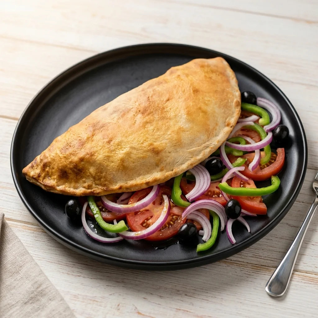 Veggie Calzone with onions, tomatoes, green peppers, olives and mushrooms in Somerset, Calgary, AB